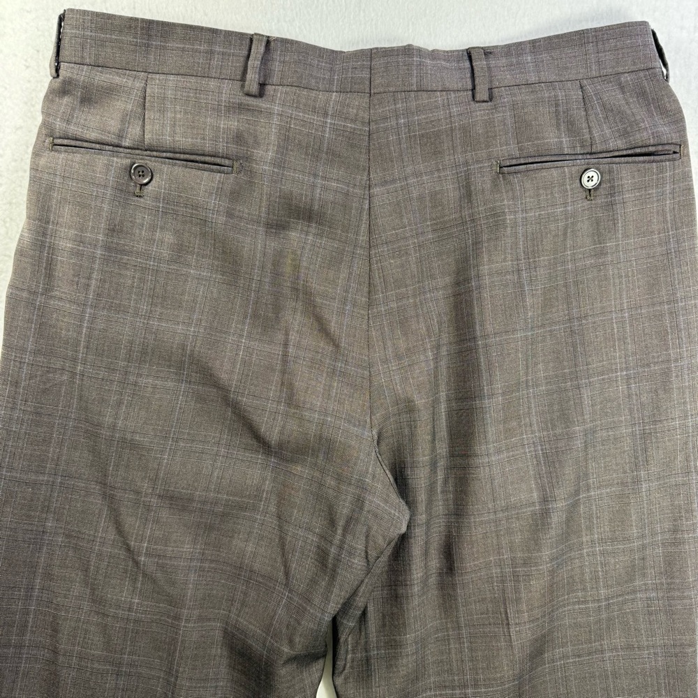 Jos A Bank Signature Gold Suit 41R Blazer 36W Pants Brown Windowpane - Picture 13 of 15